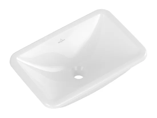Vasque 51 x 34 rectangle à poser VILLEROY ET BOCH Loop & Friends TitanCeram blanche sans trop plein