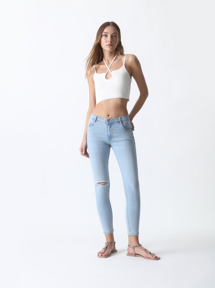 Calça jeans push-up - Lavagem índigo