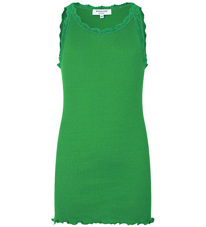Rosemunde Top - Lang - Seide/Baumwolle - Hell Green m. Spitze