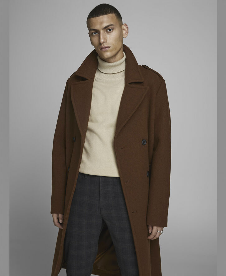 Jack & Jones JJEEMIL KNIT ROLL NECK NOOS Oatmeal/melange