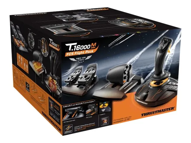 ThrustMaster T.16000M FCS Flight Pack - Joystick, speeder og pedaler - kablet - for PC