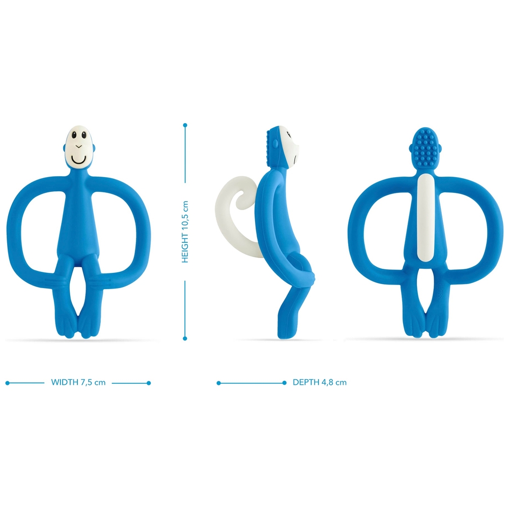 Matchstick Monkey Beißring und Gelapplikator Blau