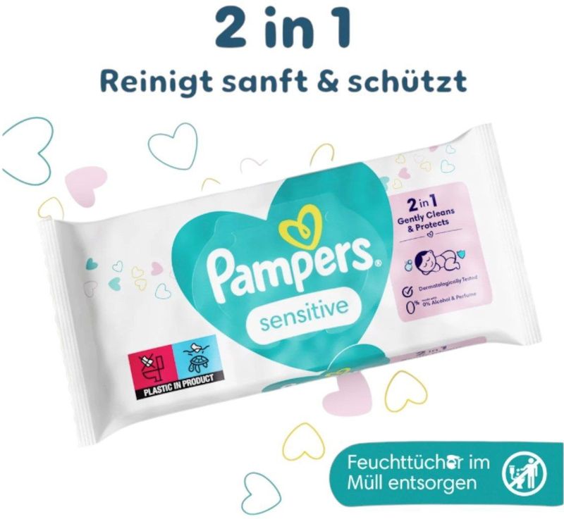 Pampers - Sensitive - Billendoekjes - 52 Stuks