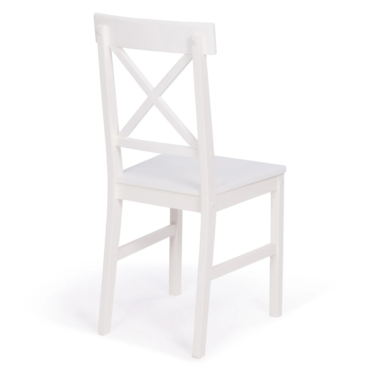Lot de 4 chaises de cuisine avec croisillons SUZANNE bois blanc