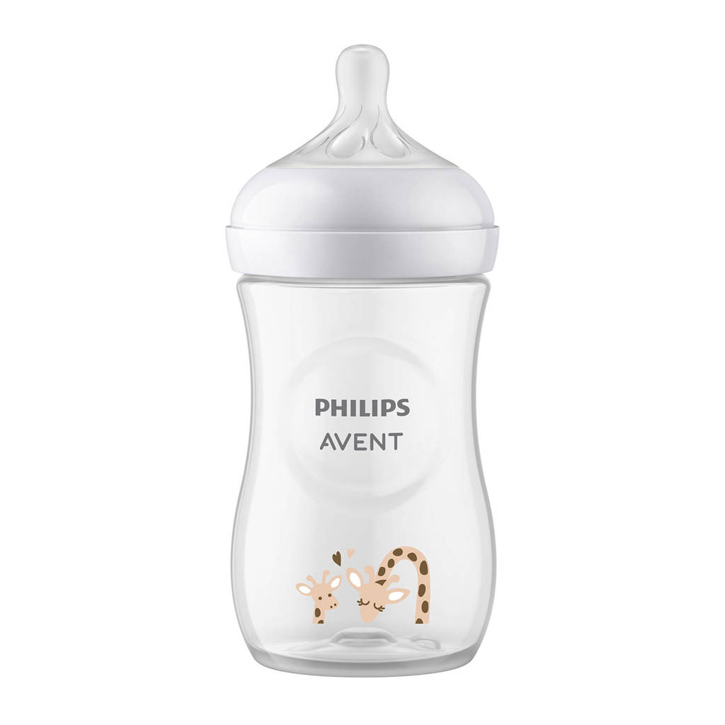 Voorkeur voor oude speenNatural Response Babyfles Giraffe 260 ml 1M+ Snelheid 3-speen SCY903/66