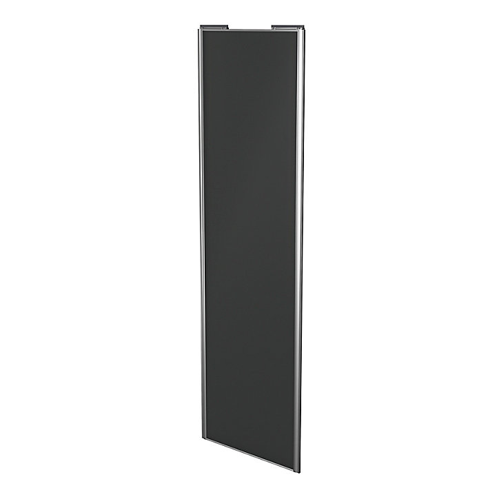 Porte de placard coulissante anthracite profil gris GoodHome Arius H. 248,5 x L. 77.2 cm + amortisseurs