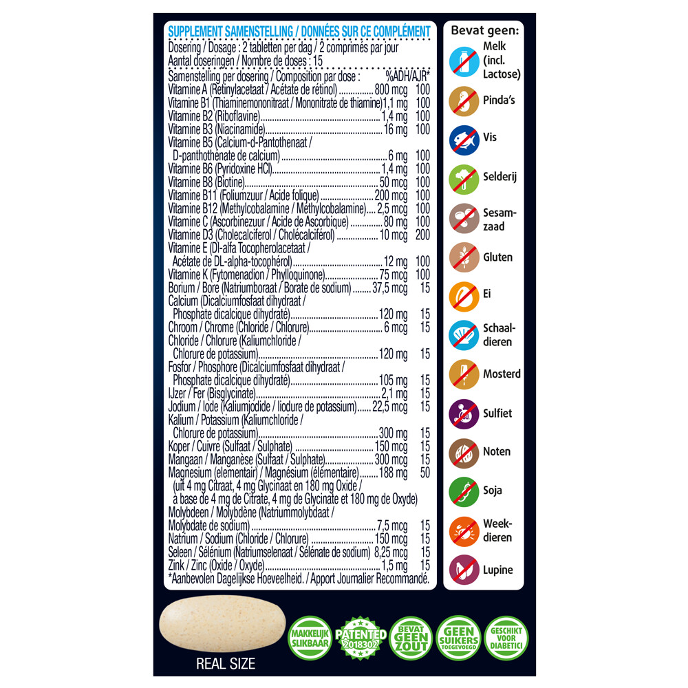 2x Lucovitaal Magnesium Vitamine en Mineralen Compleet30 tabletten