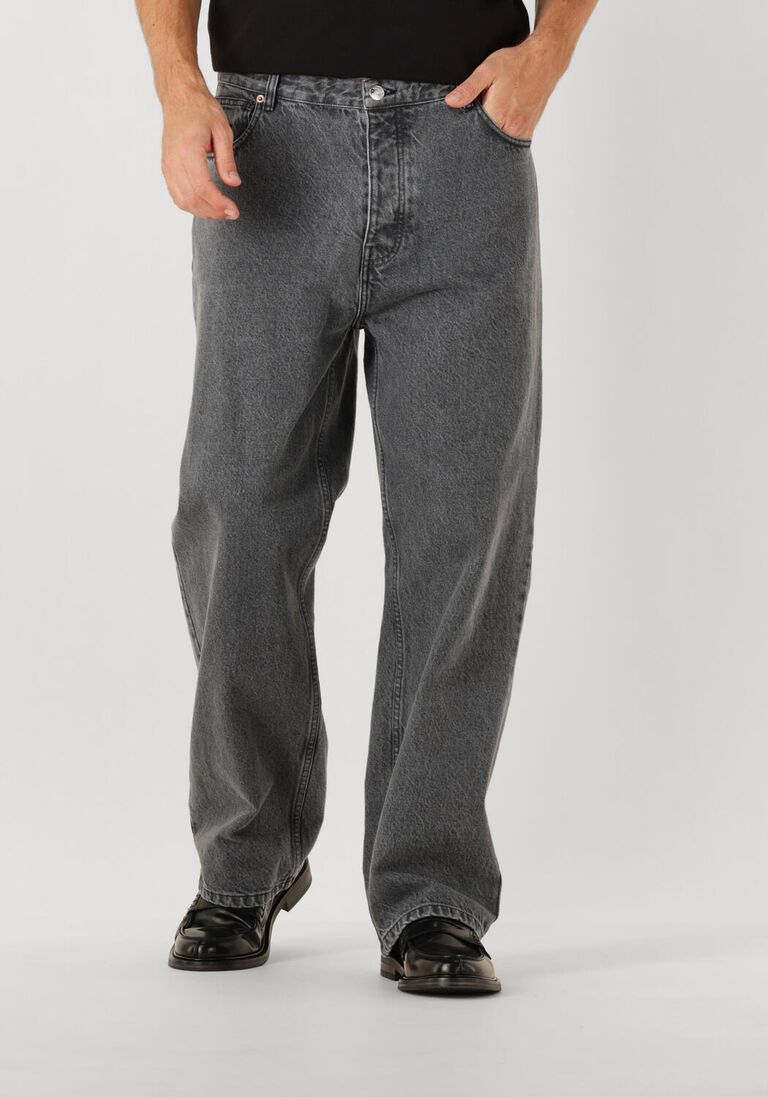donkergrijze filling pieces straight leg jeans denim pants washed