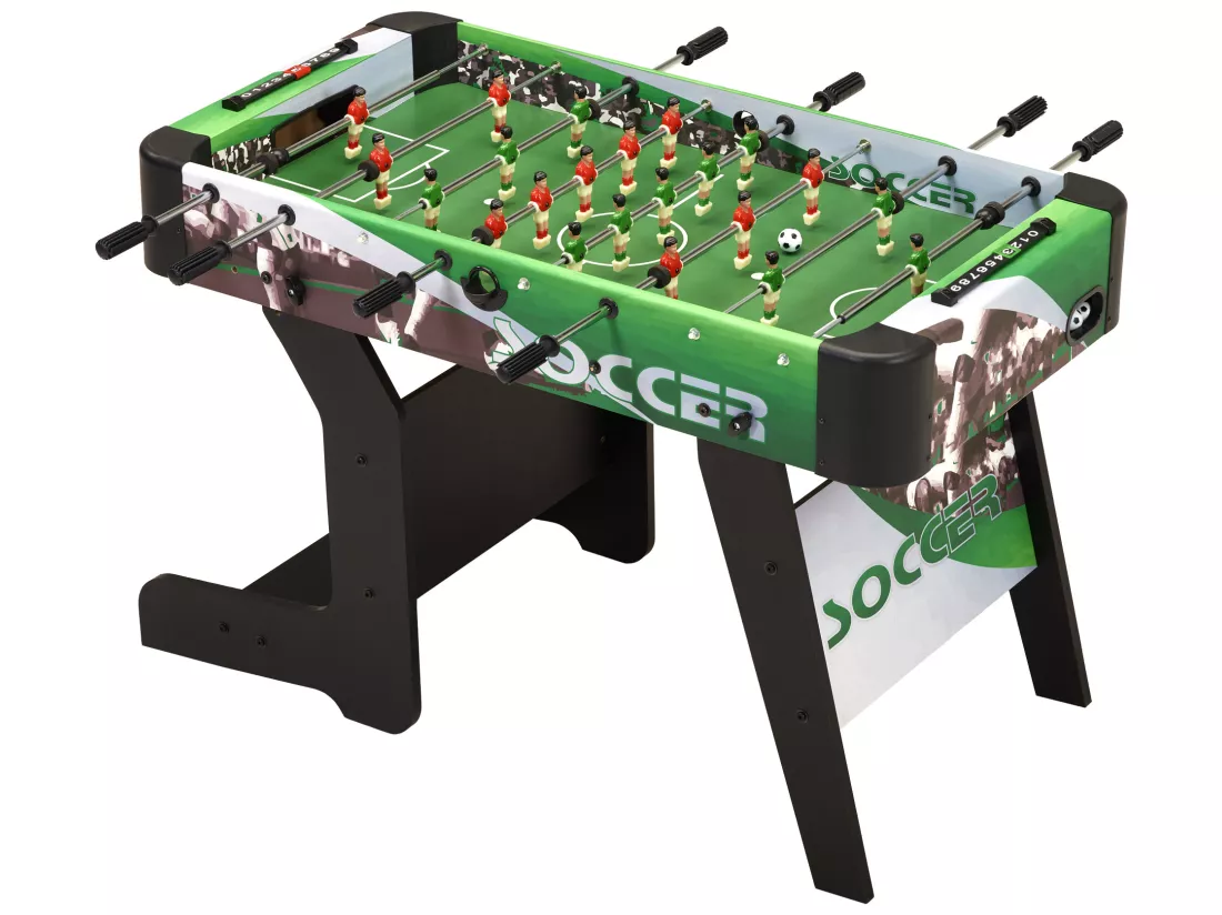 Table de baby-foot d'intérieur pliable - 22 figurines - 3 balles inclues - 2 à 4 joueurs