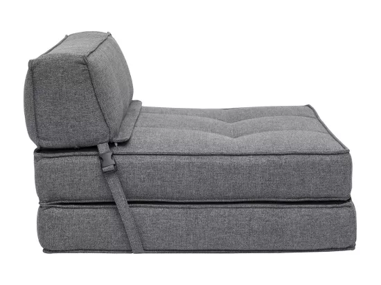 Chauffeuse 1 place convertible en tissu gris KATY