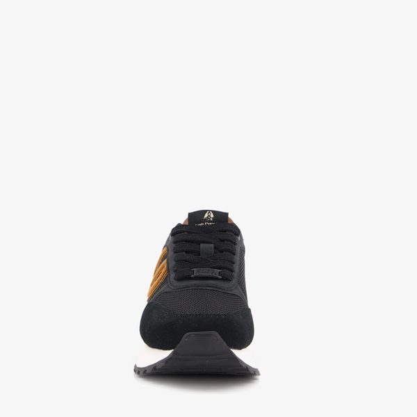 Hush Puppies leren dames sneakers zwart/bruin