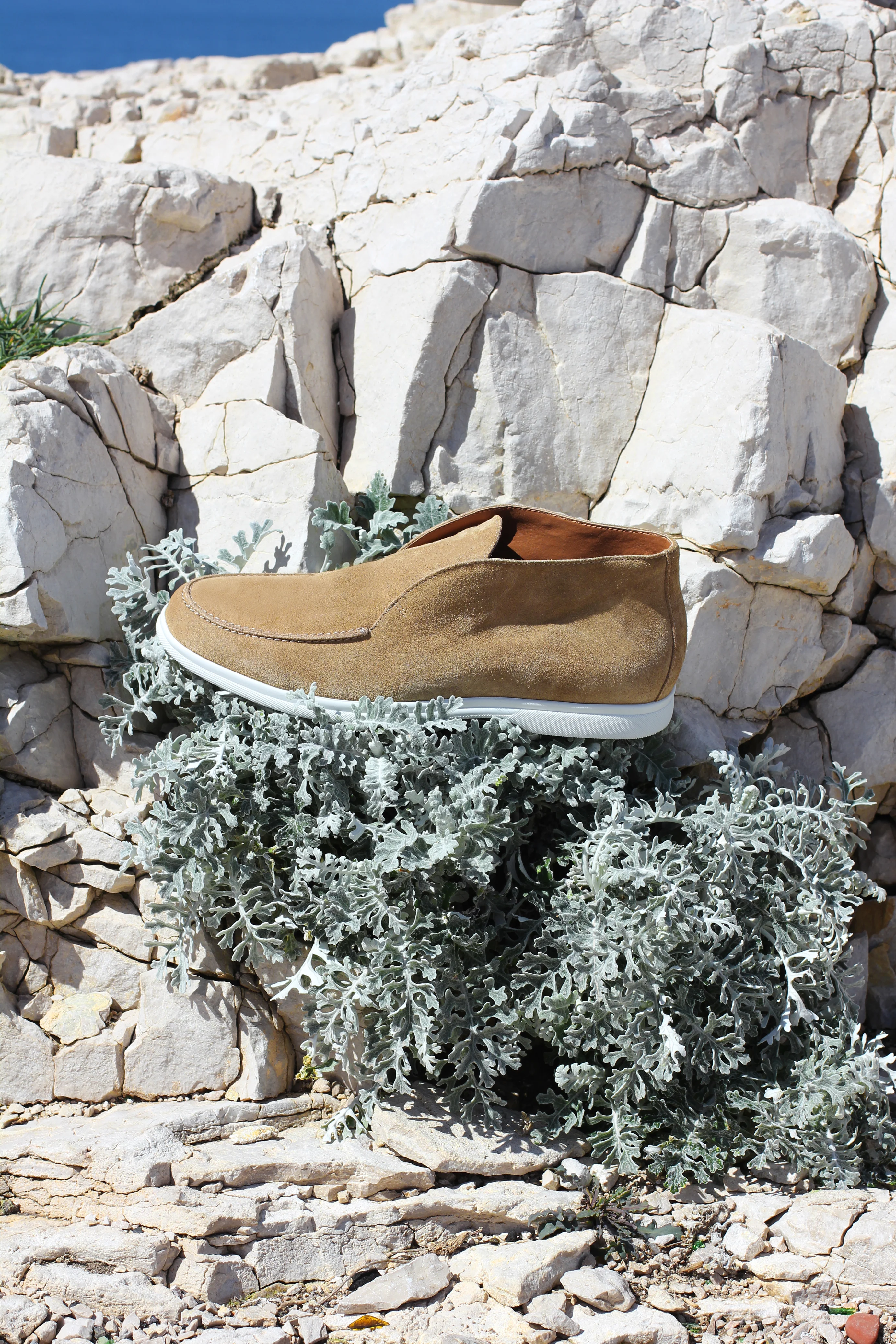 Sasha-Boots en veau velours beige