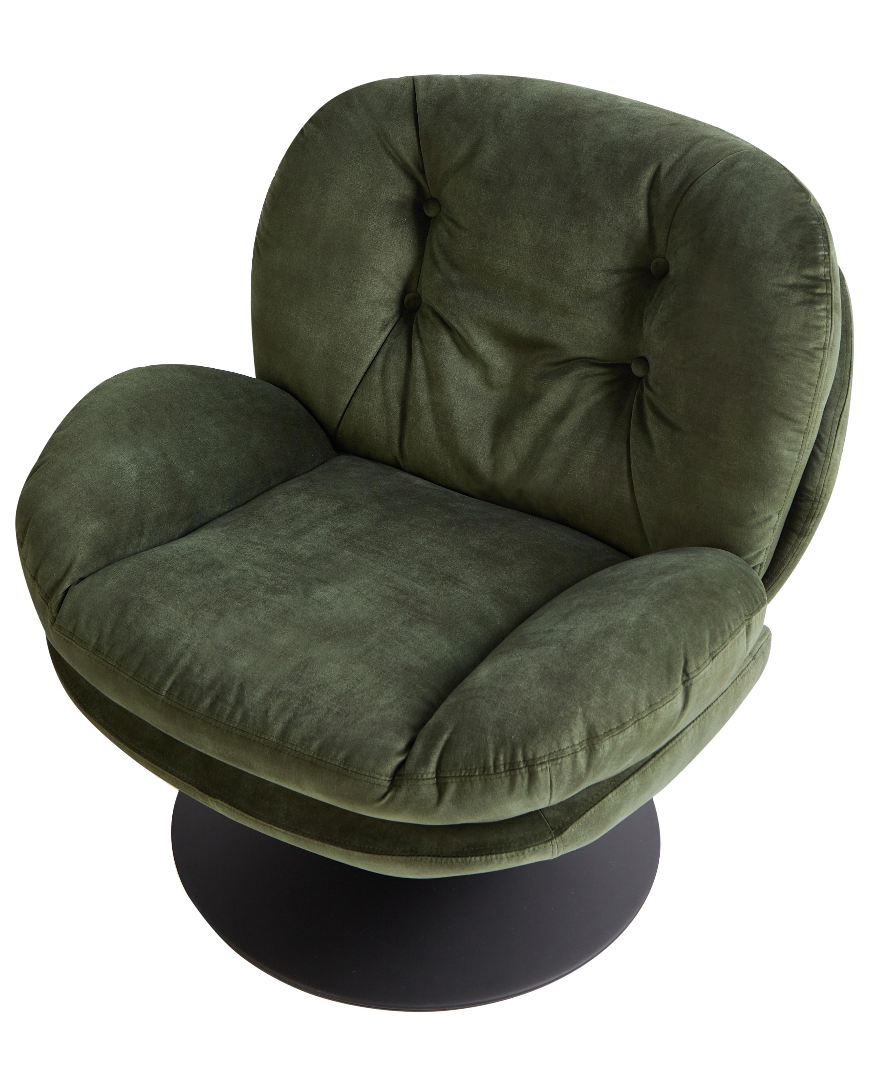Draaifauteuil NOLVIK Fluweel Donkergroen