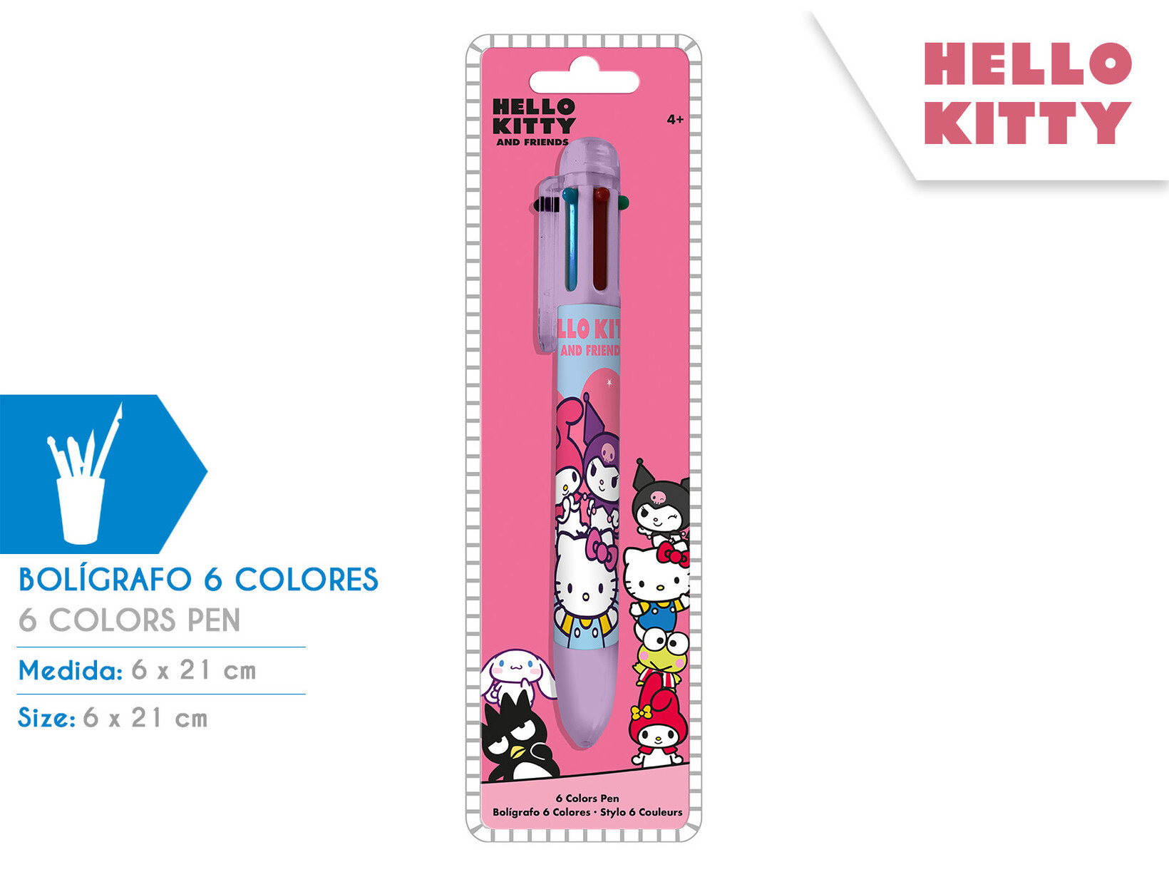 CANETA MULTICOLOR HELLO KITTY