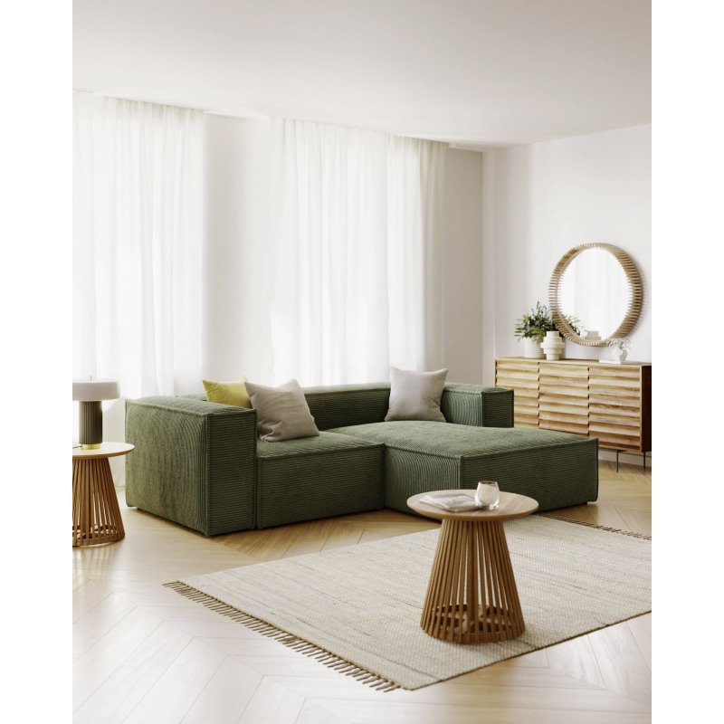 Canapé Blok 2 places méridienne droite vert 240 cm