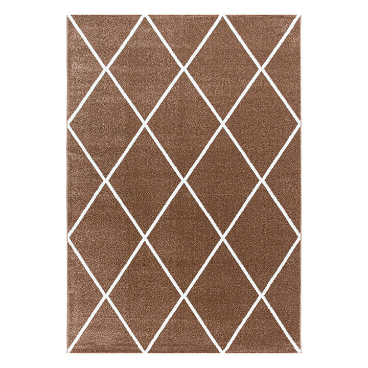 Laagpolig vloerkleed - Smoothly Lines Bruin/Wit
