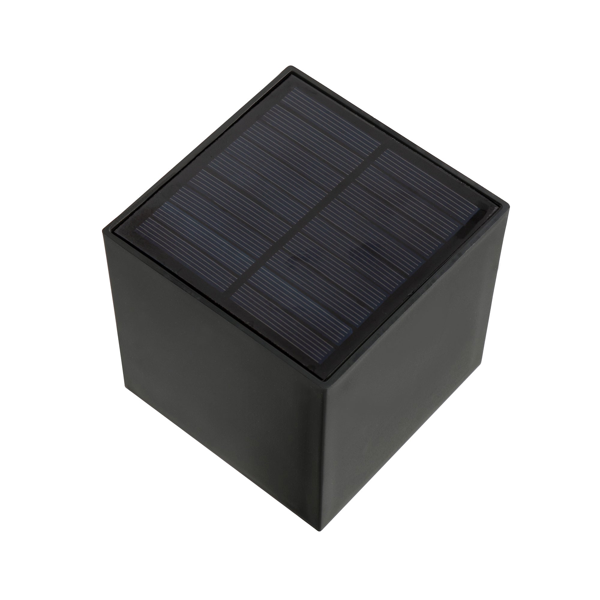 KS Verlichting Set 4 stuks LED Solar Cube wandlamp zwart vierkant