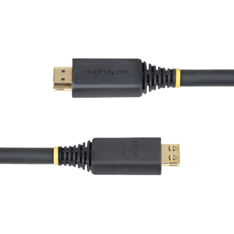 StarTech.com Câble HDMI Haute Vitesse de 15 m avec Connecteurs à Verrouillage, 4K 60 Hz/1440p 144 Hz, HDR10/HDCP 2.2/ARC, 18 Gbps, Câble UHD HDMI pour Téléviseur/Moniteur/Écran, Gaine TPE