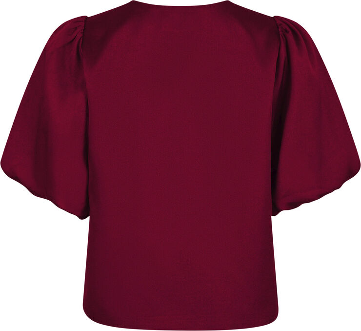 Neo Noir Aska Dull Satin Blouse Wine