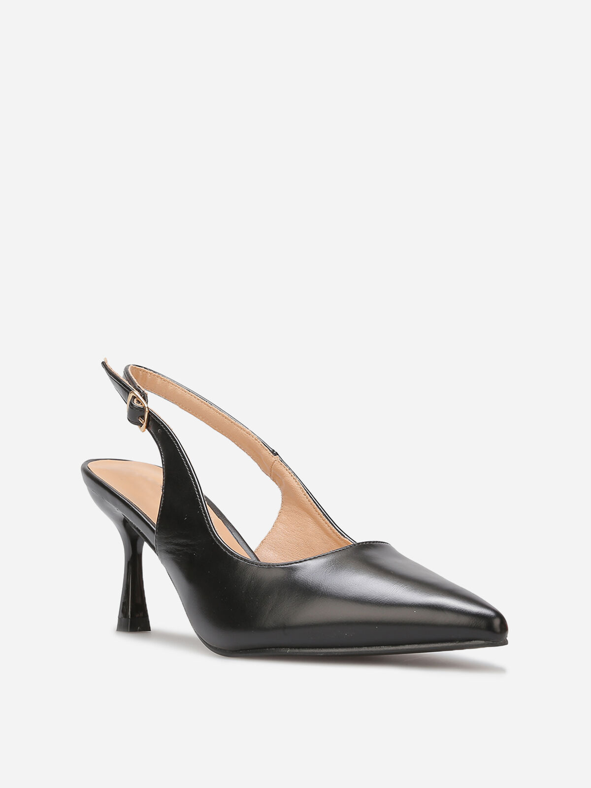 Escarpins slingback à talon bobine- Noir