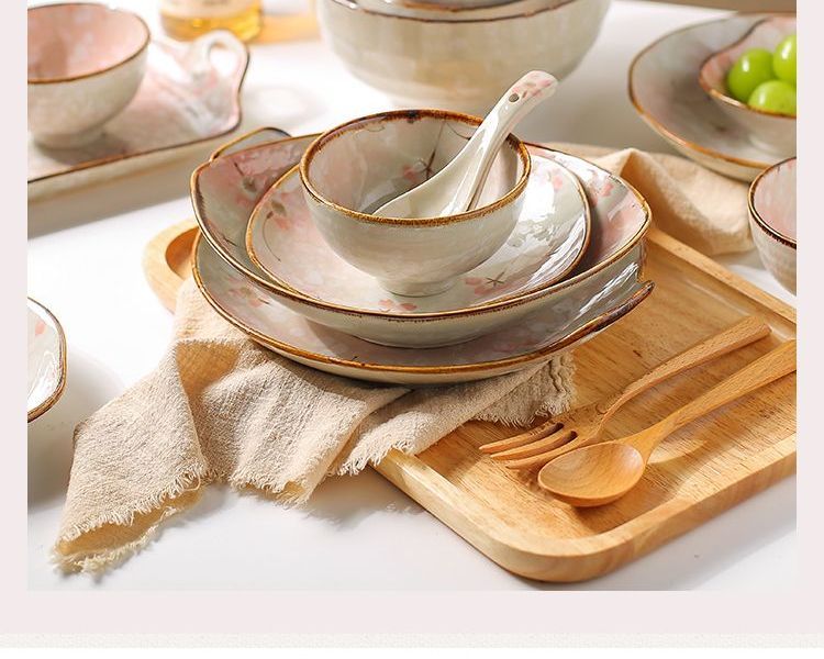 Kawa Simaya - Sakura Keramiek Bord / Kom / Schotel / Lepel / Set