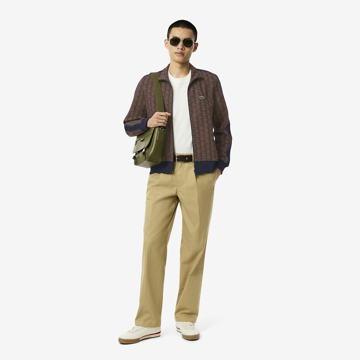 Suéter LACOSTE com zíper e gola alta