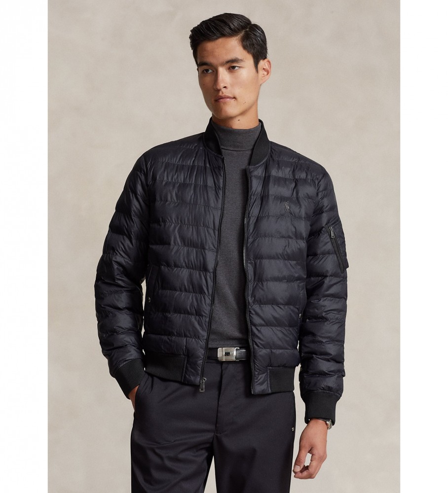 Jaqueta bomber preta impermeável Ralph Lauren