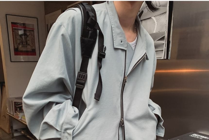 SeoulPop - Effen cropped jack met rits
