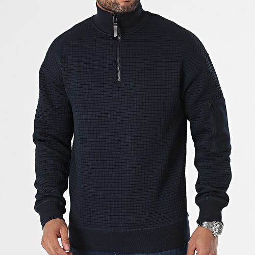 Sweat Col Montant Zippé Black Bleu Marine
