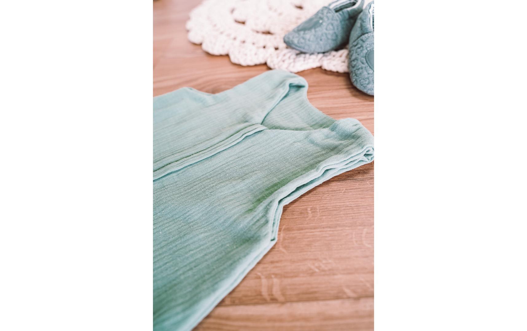 Baby-Sommerschlafsack Musselin Grün Gr. 90Schlafsack für warme Sommernächte