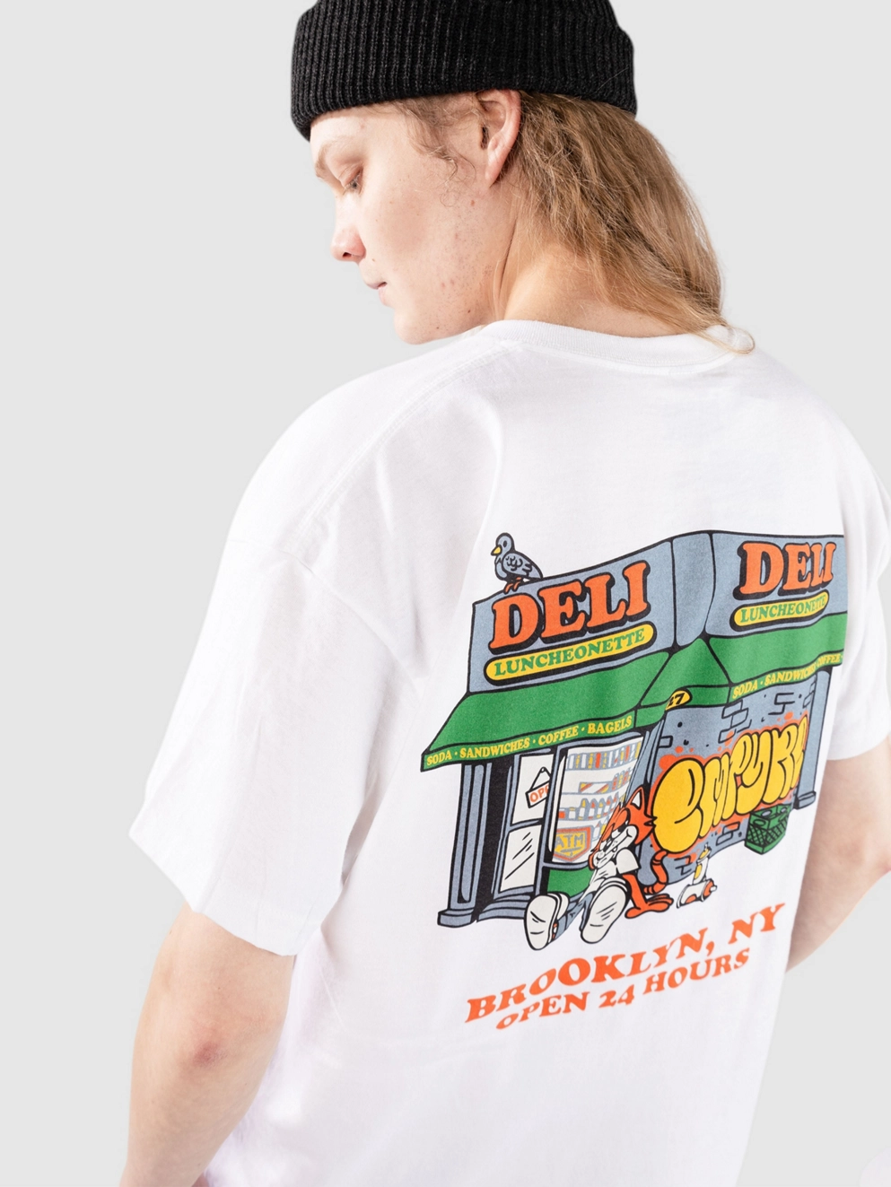 Empyre Bodega Cat T-Shirt blanc white