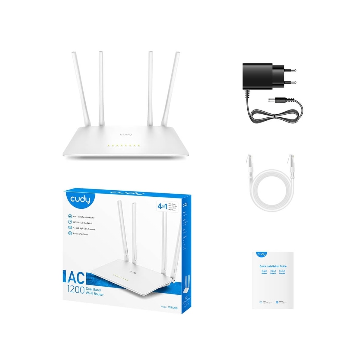 CUDY Wi-Fi Router WR1200 AC1200
