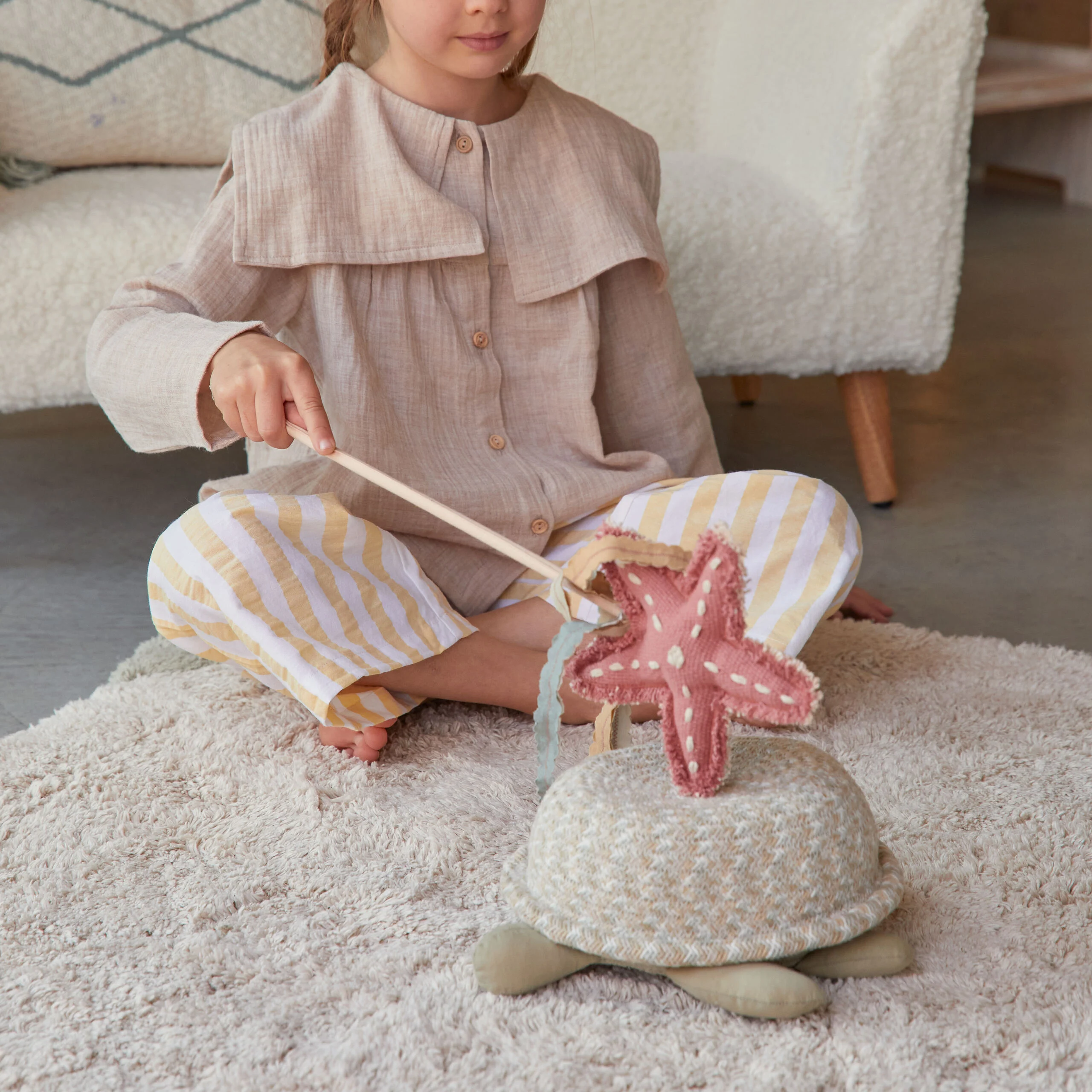 TORTUE - Panier en coton | Beige