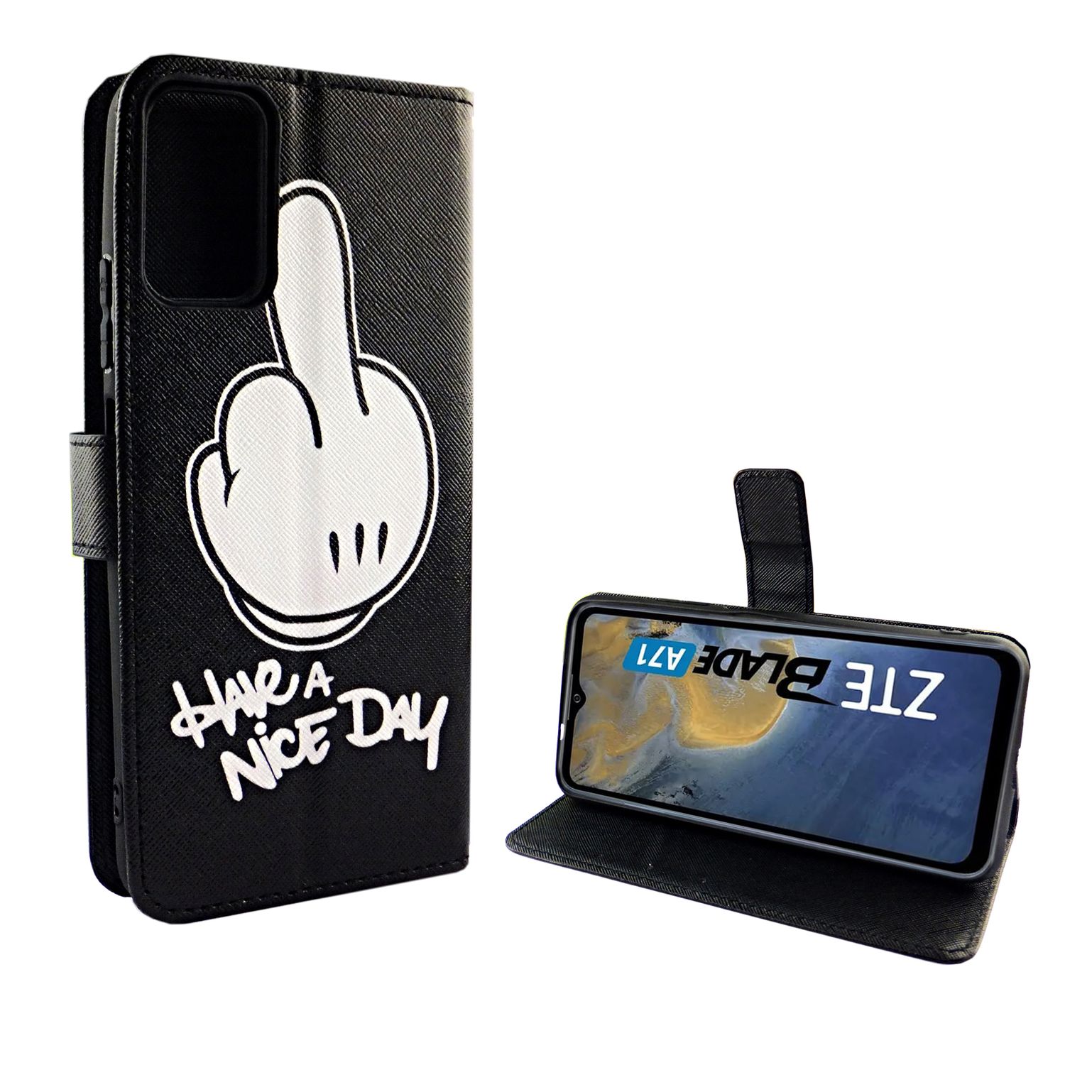 Handyhülle für ZTE Blade A71 Case Cover Schutztasche Schutzhülle Bookstyle Neu