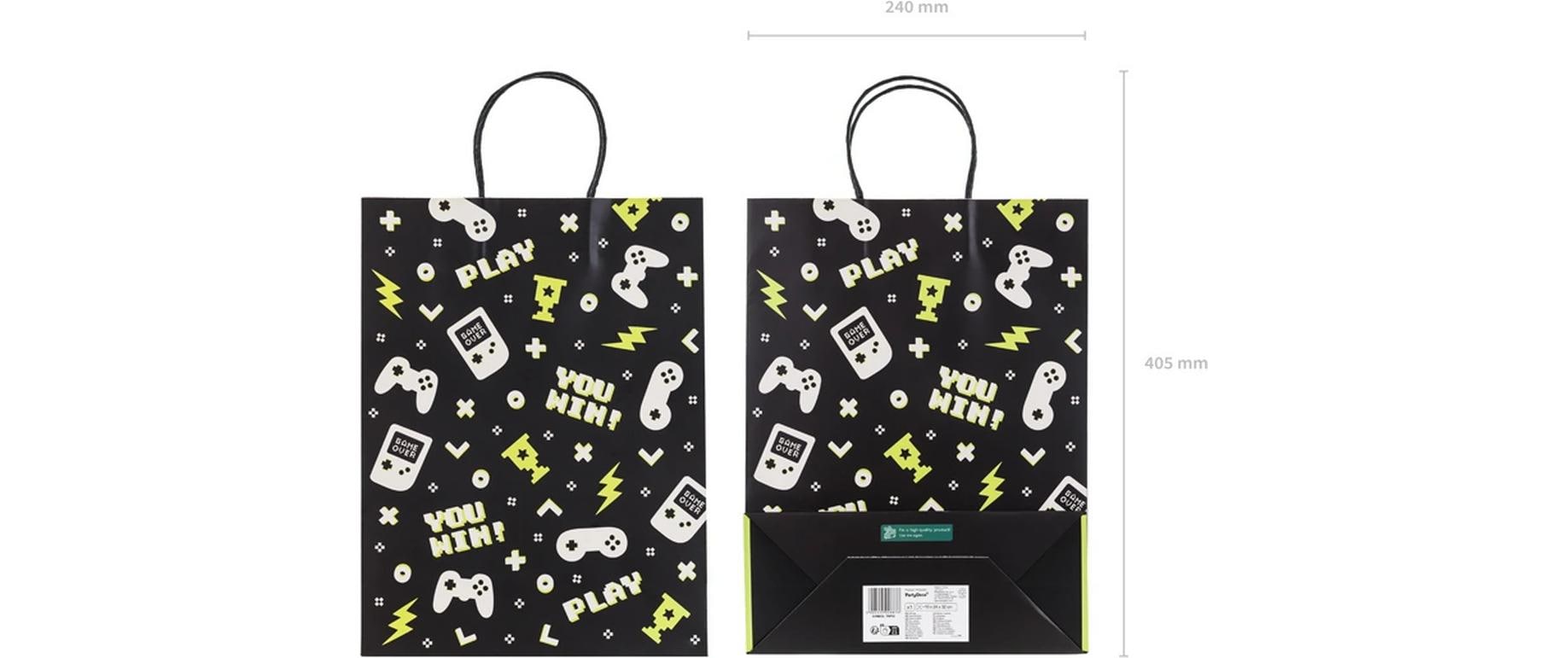 Geschenktasche Game 10 x 24 x 32 cmTragetasche zum Einpacken von Geschenken