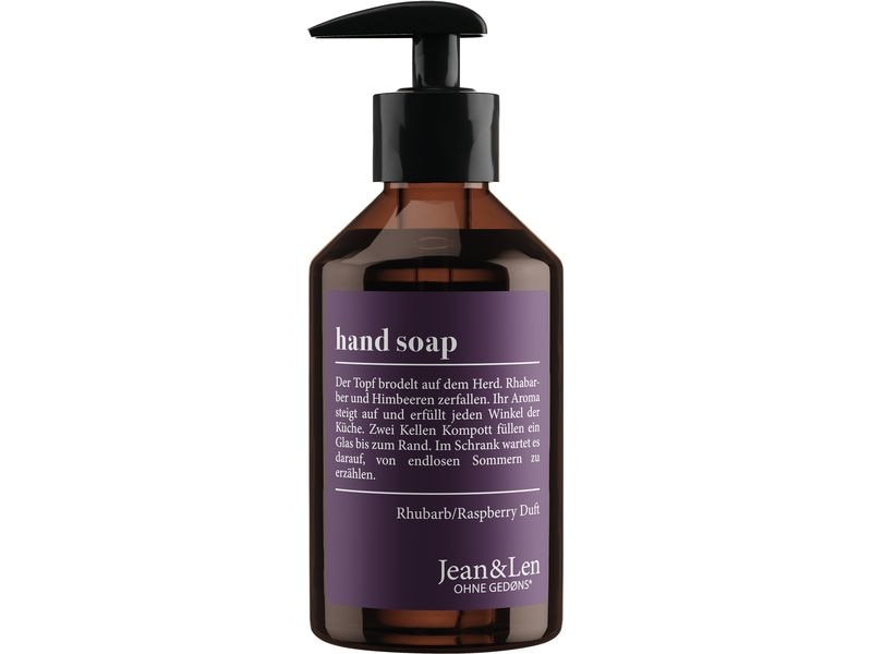 Jean & Len Flüssigseife Rhubarb/Raspberry 250 ml Natürliche Handseife reinigt beanspruchte Hände sanft