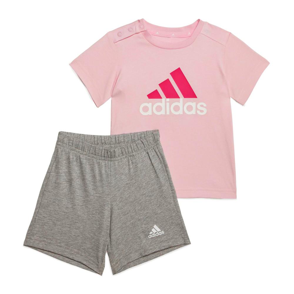 Adidas Ensemble Gris/Rose Fille Adidas Essentials