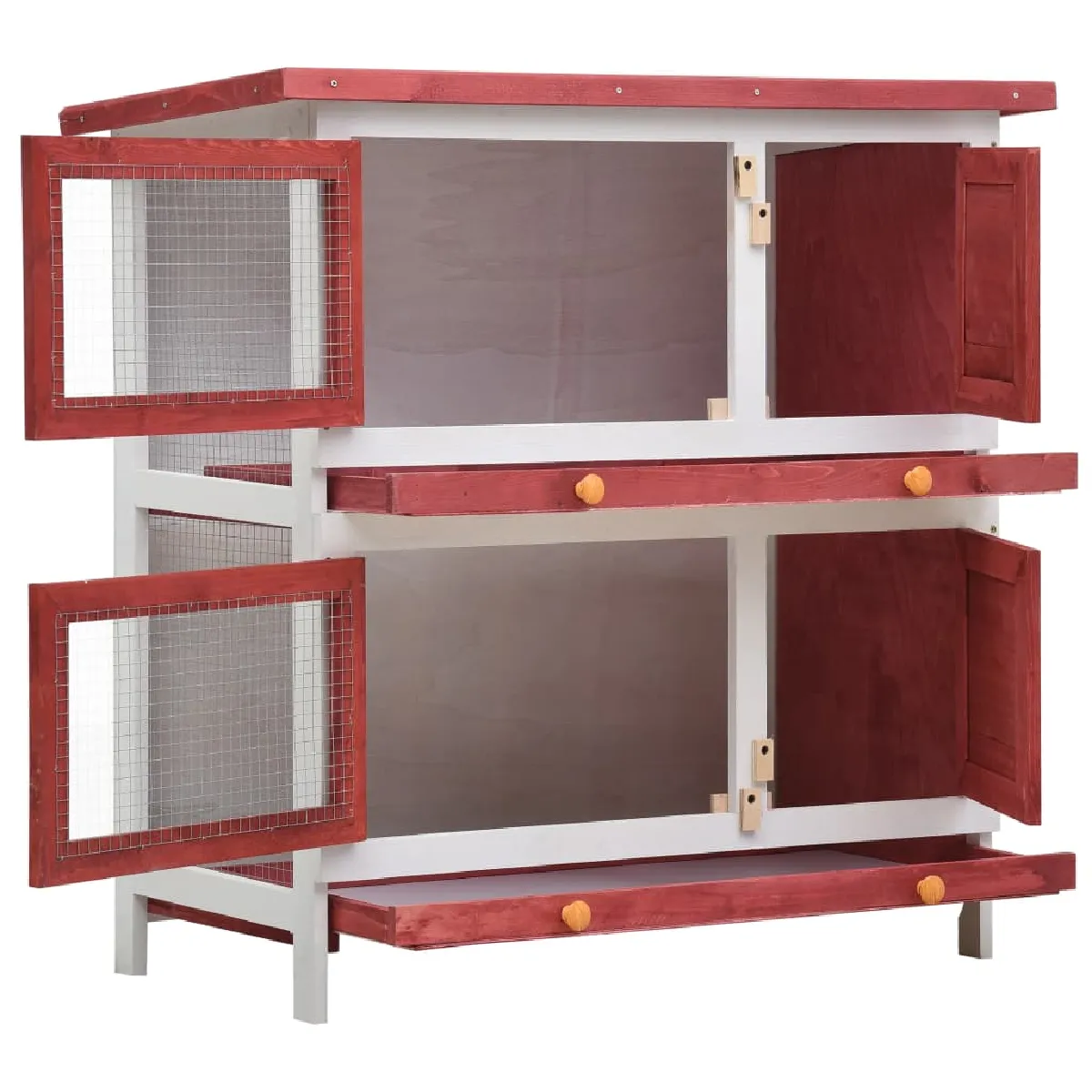 vidaXL Clapier 4 Portes - 90x45x90 cm