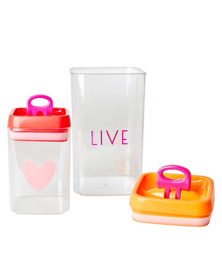 Vorratsdose LOVE 2er-Set in transparent/bunt