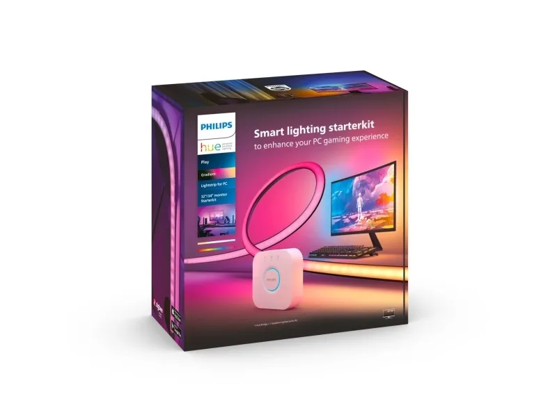 Philips Hue Play Gradient - Lysrem - LED - 19 W - hvid/farve - 1.165 m - sort