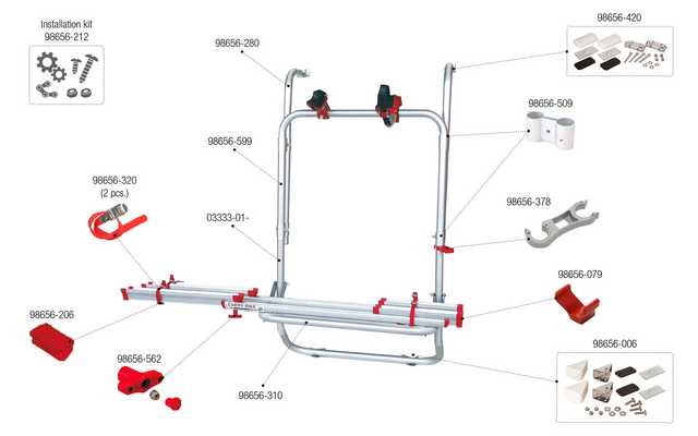 Fiamma Auflagebügelkit für Carry Bike Minivan Fiamma Artikelnummer 98656-310