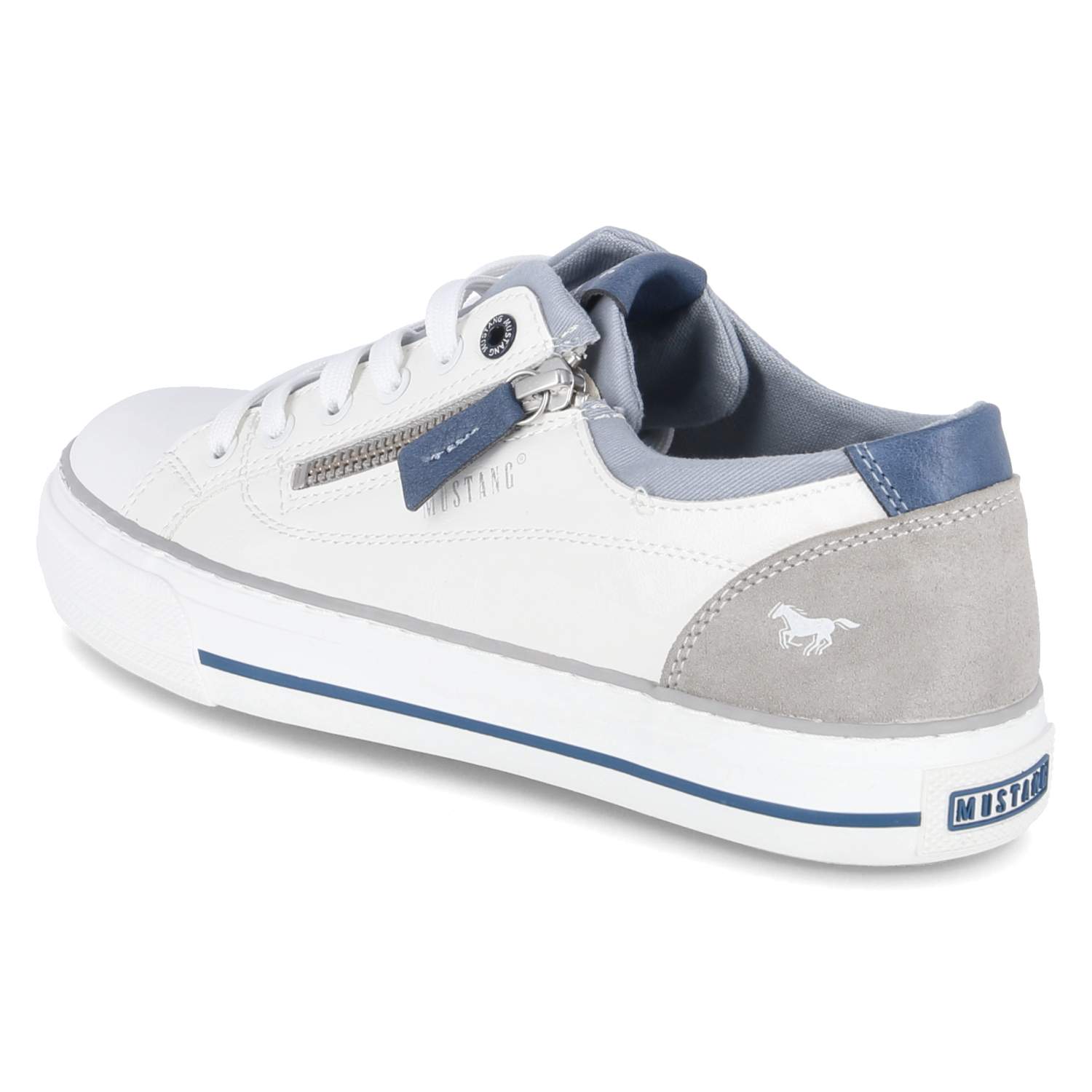 Mustang Low Sneaker - weiss/hellblau