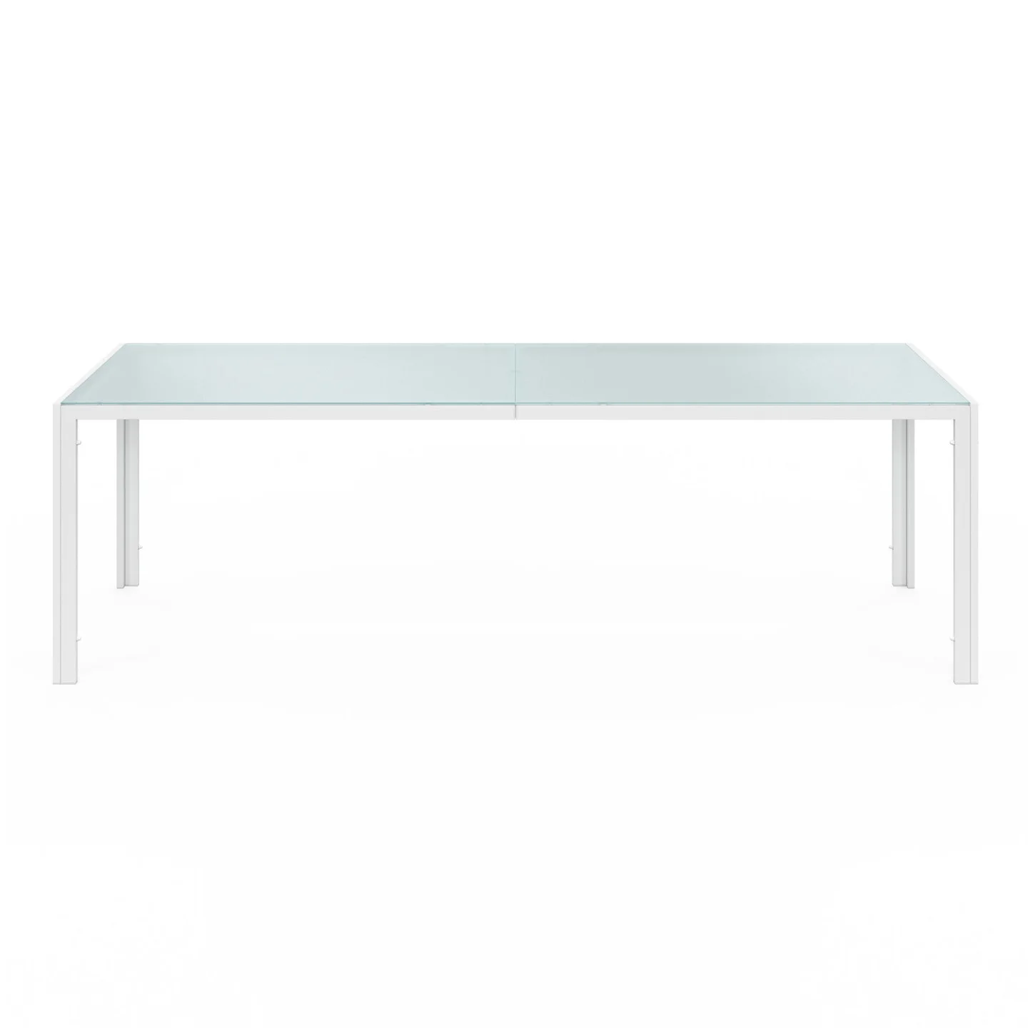 Salon de jardin MADRID table 240 CM et 10 chaises empilables blanc et beige