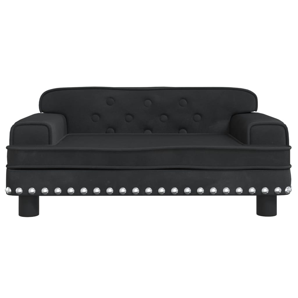 Cama para cães vidaXL em veludo preto, 70x45x30 cm