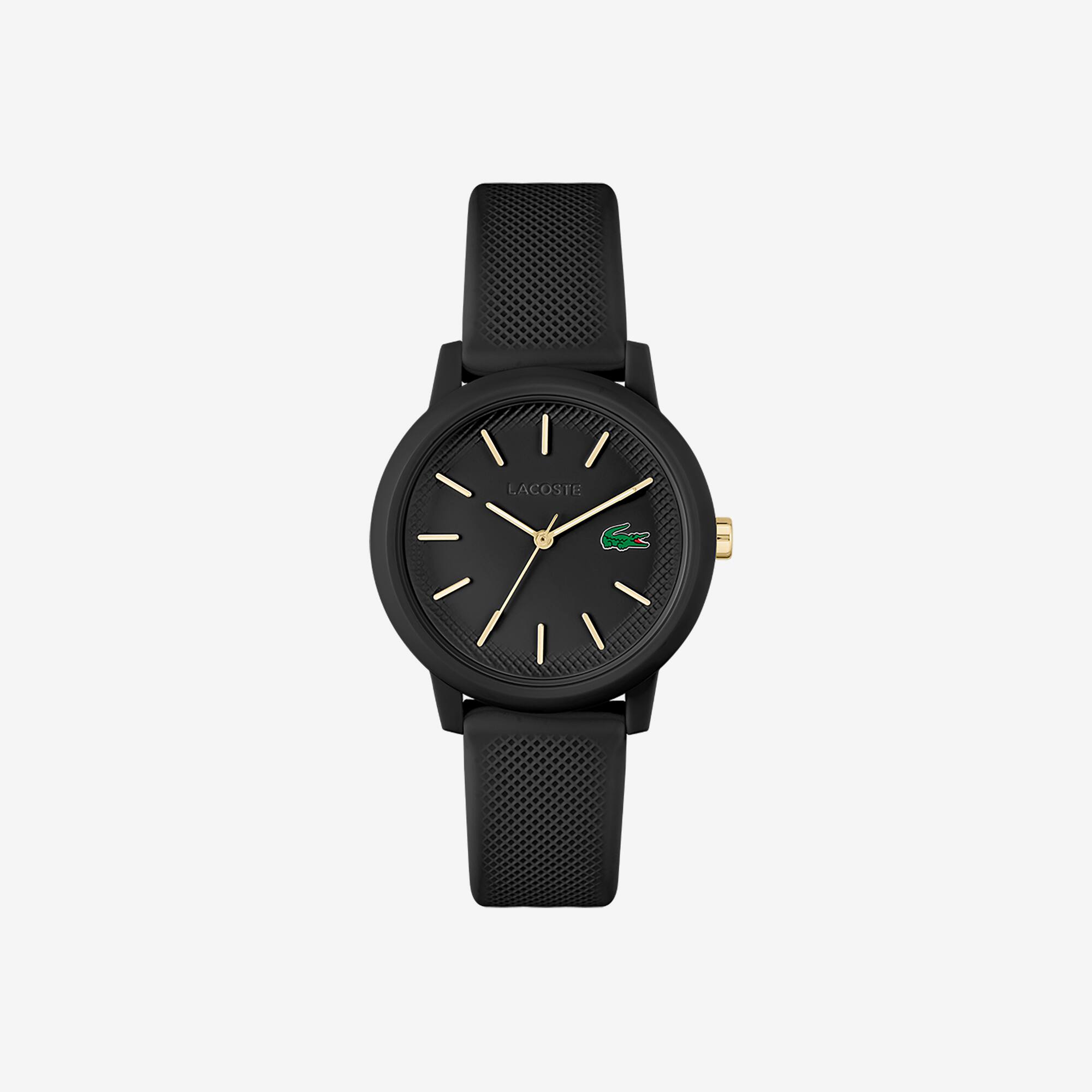 LACOSTE 12.12 Damenuhr mit schwarzem Silikonband Uhren - Weiss - Lacoste - Damen