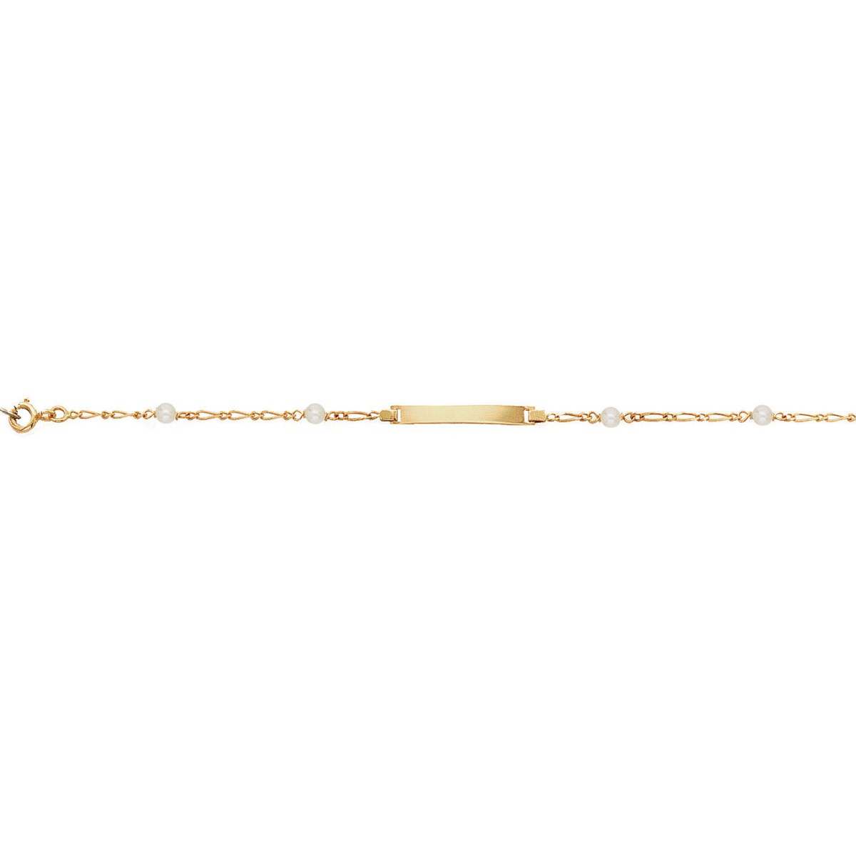 Bracelet identité Brillaxis perles or jaune18 carats