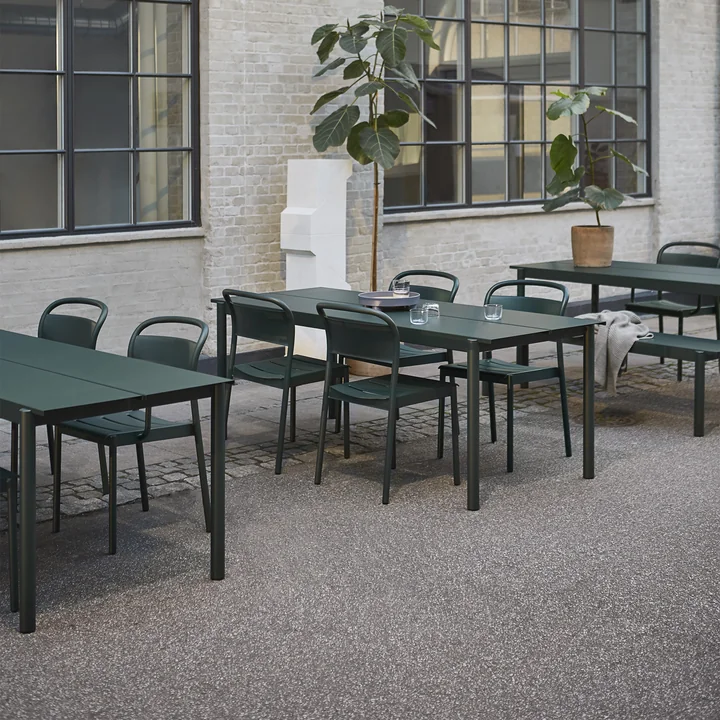 Muuto - Linear Steel Tisch, 200 x 80 cm, schwarz