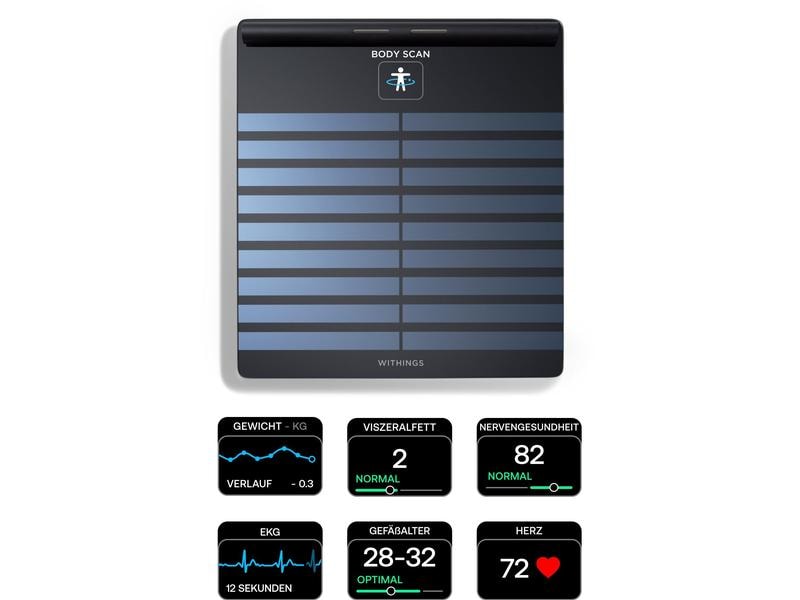 Withings Körperanalysewaage Body Scan Schwarz Gesundheitsstation