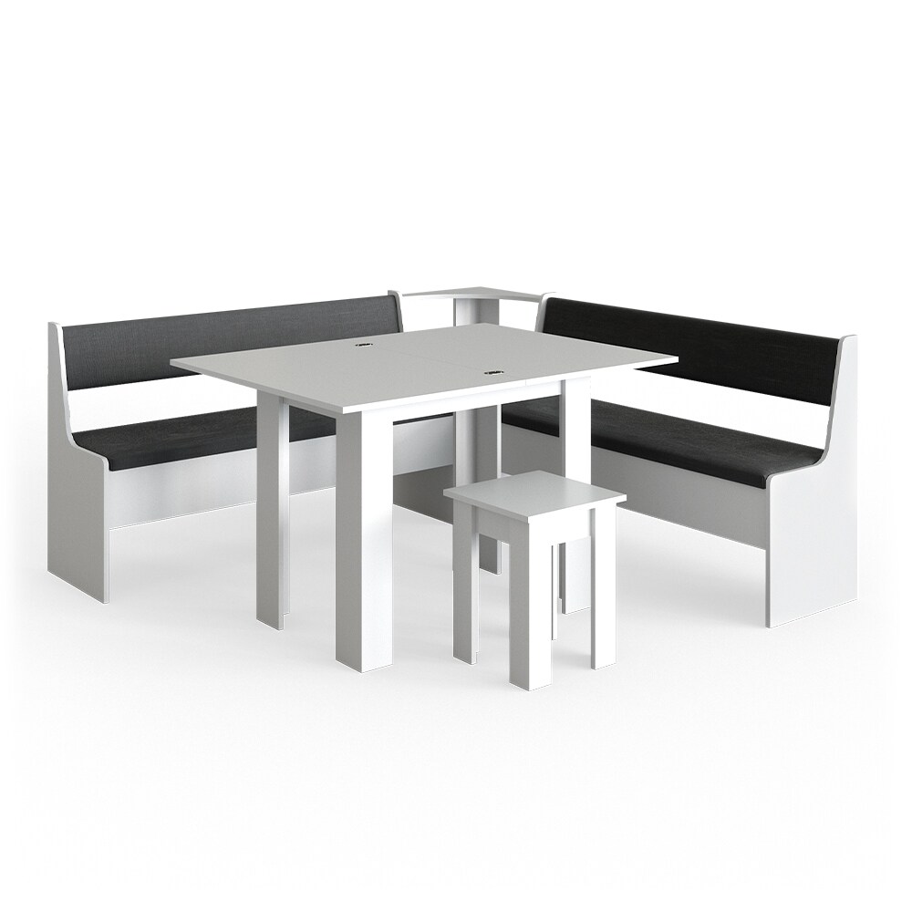 Vicco Eckbankgruppe Roman Weiß 180x180cm Esszimmergruppe Eckbank Sitzgruppe