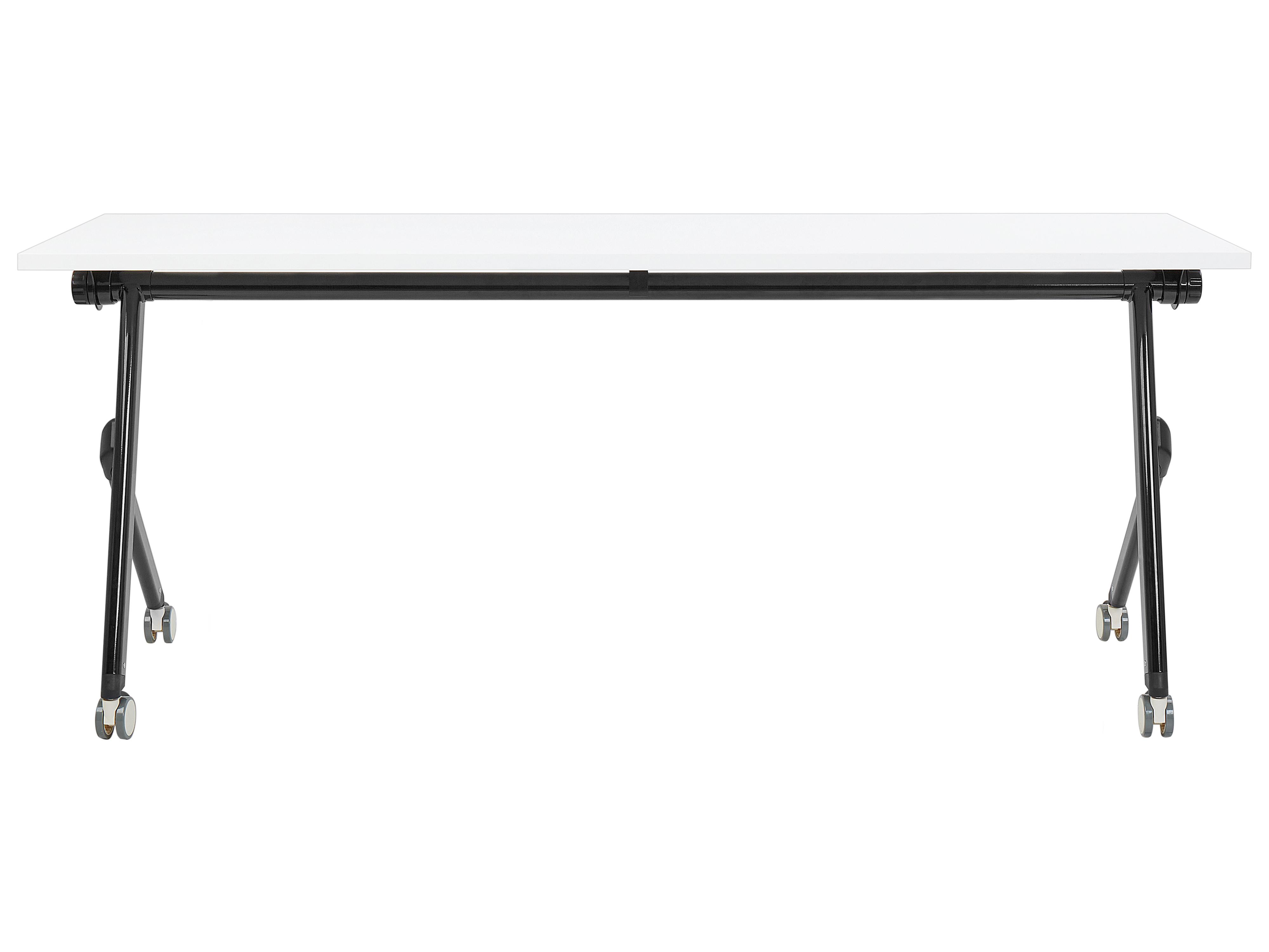 Inklapbaar bureau BENDI Wit 180 cm 60 cm met wielen